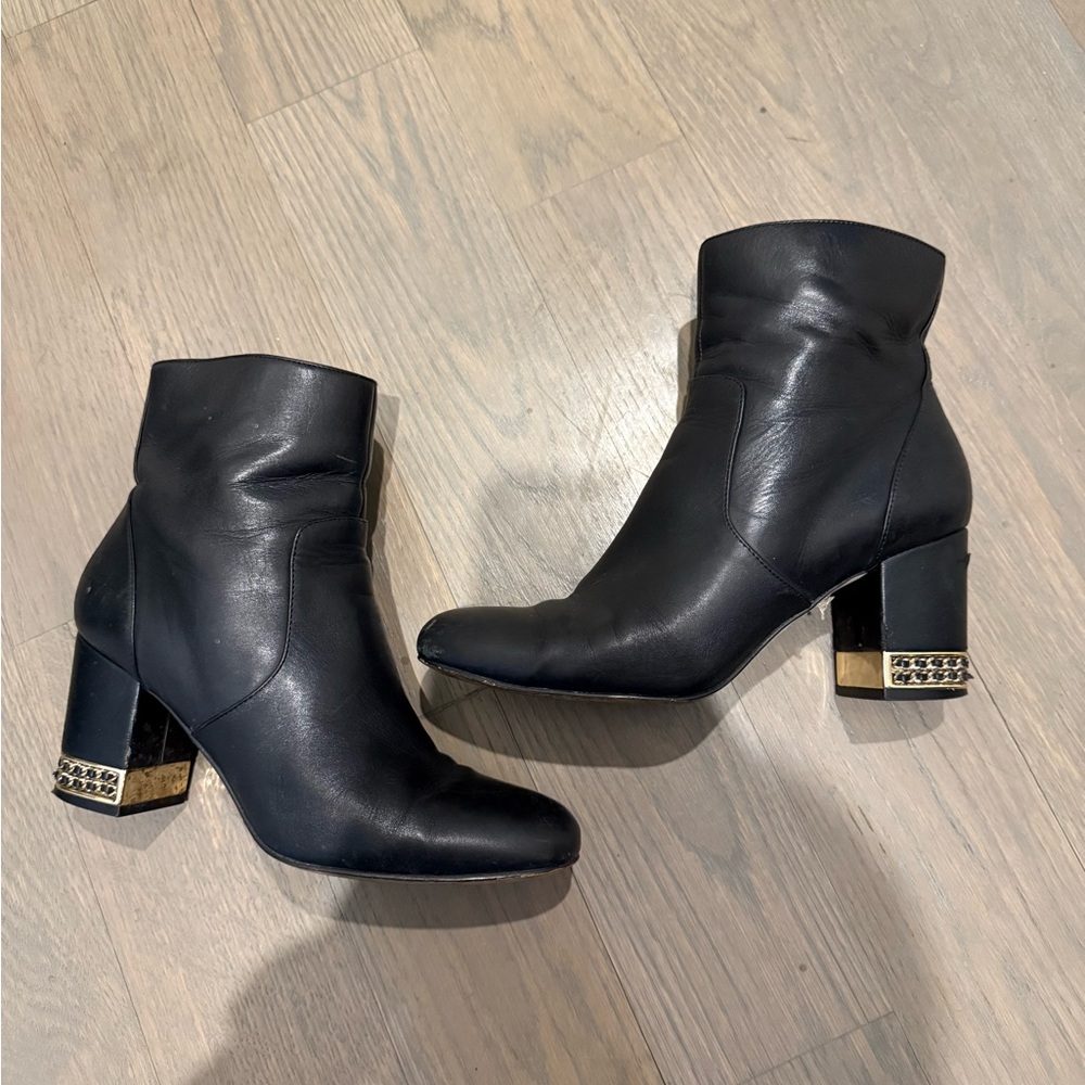 Karl Lagerfeld Sonia Embellished Leather Booties - Picture 2 of 8
